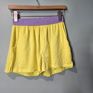 Jambys Yellow Purple Viking Lakers Lounge Pocket Boxer Shorts Size XS Unisex